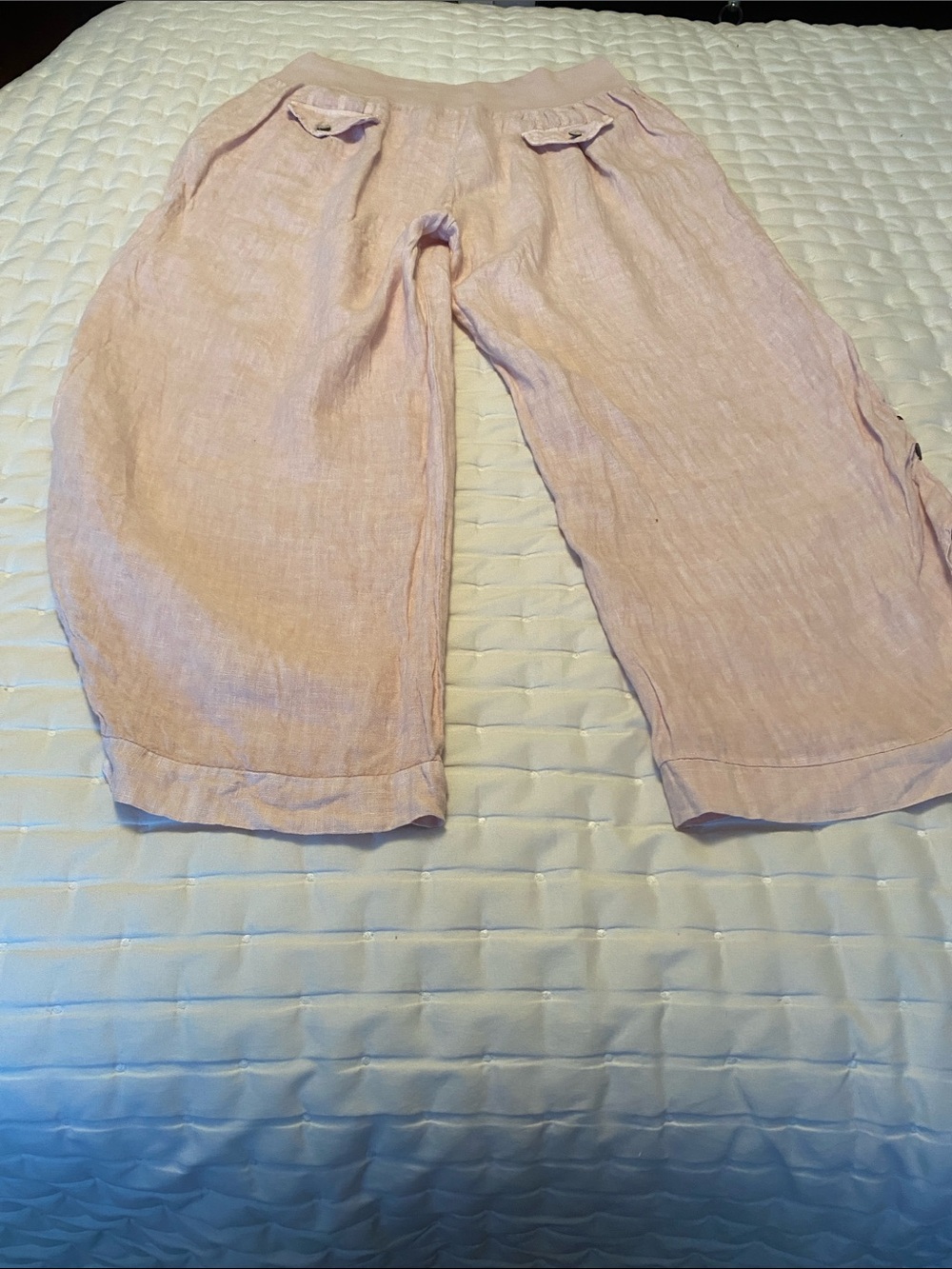 Linen light peach ballon cut pants ladies size L
